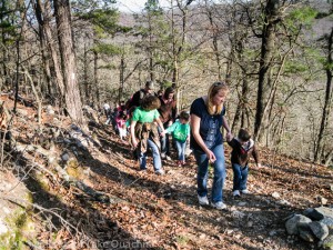 4-H'ers Hiking on Hickory Nut Mountain
