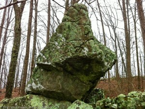 "Balance Rock" along the Brady Mountain to Avery trail section.