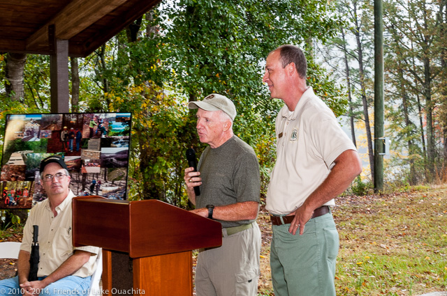 Jerry Shields offers very special recognition to the US Forest Service's Tom Ledbetter, who has been a great friend of the LOViT, and who has been instrumental in the design and construction of the Trail.