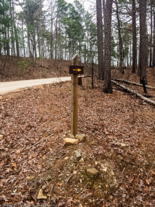 New directional signs installed along the LOViT between Hickory Nut Mountain and Crystal Springs.